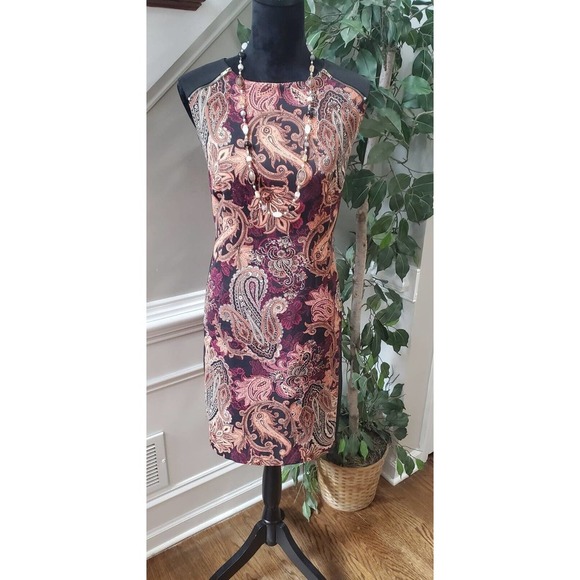 Emma & Michele Womens Multicolor Round Neck Sleeveless Knee Length Dress Size 14 - Picture 1 of 11